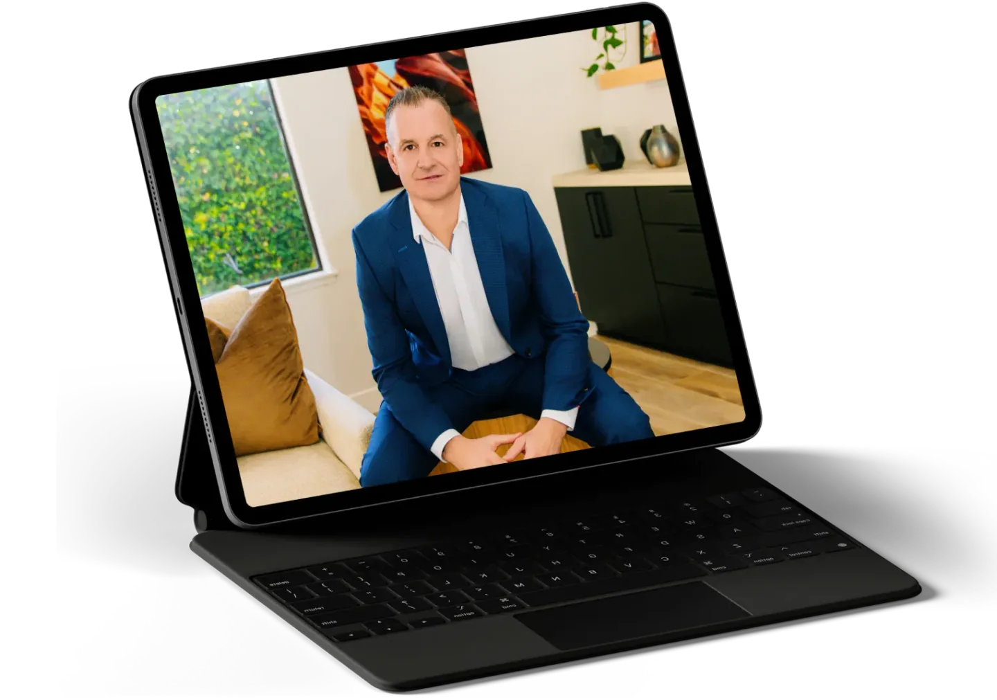 Bill Fanter webinar shown on an iPad