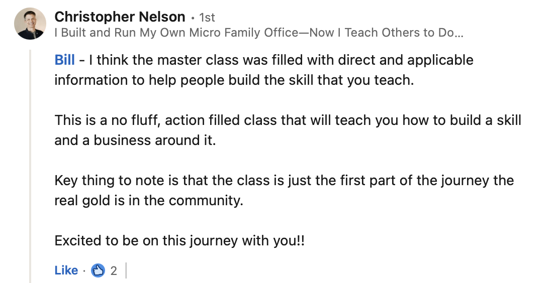 LinkedIn review screenshot