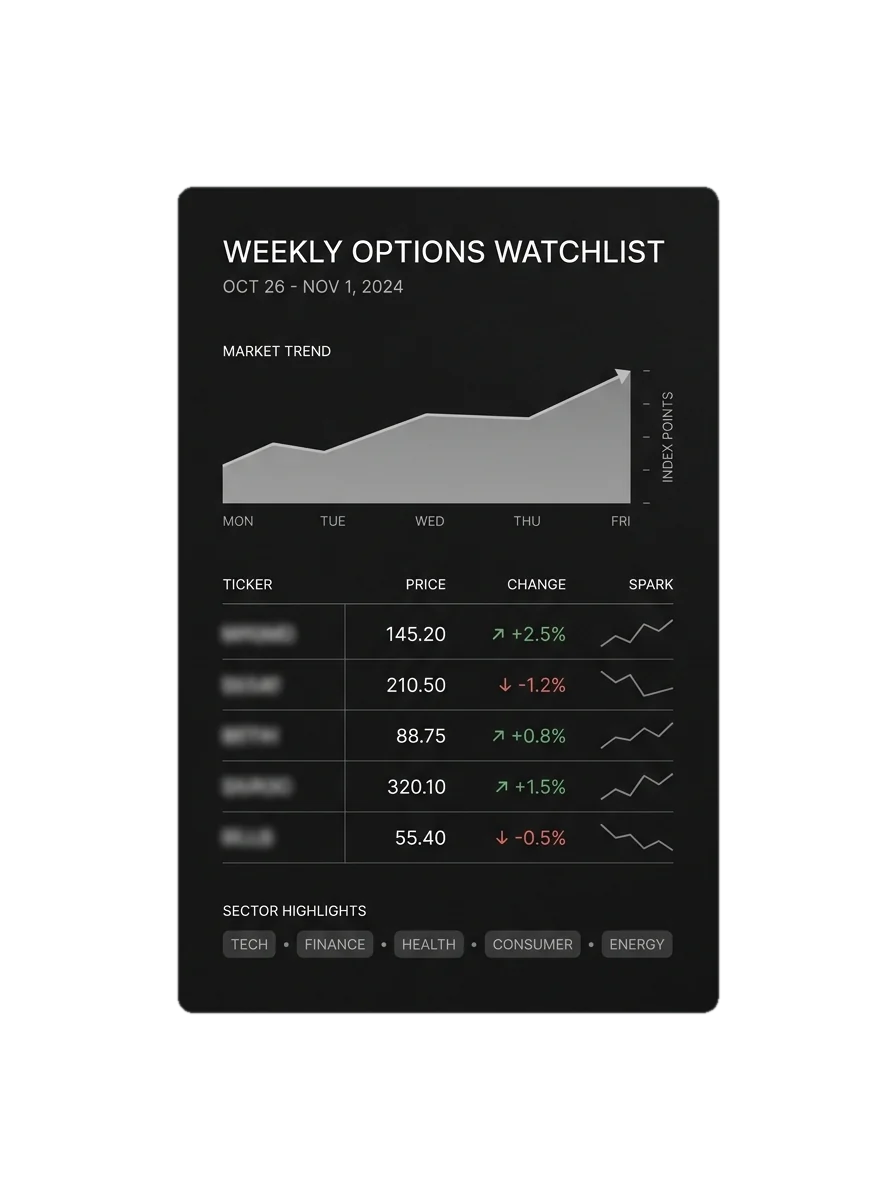 Inside the weekly watchlist: charts, stock picks, and sector highlights