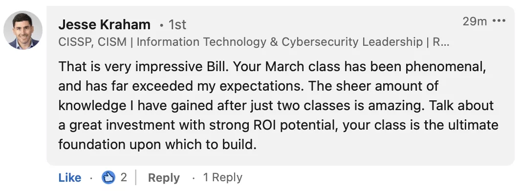 Student testimonial screenshot 100