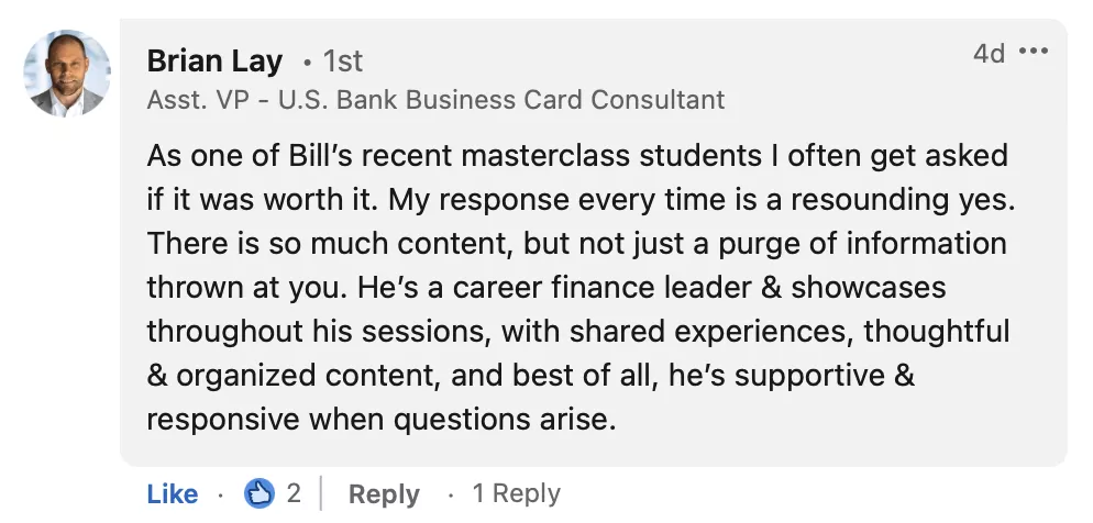 Student testimonial screenshot 99