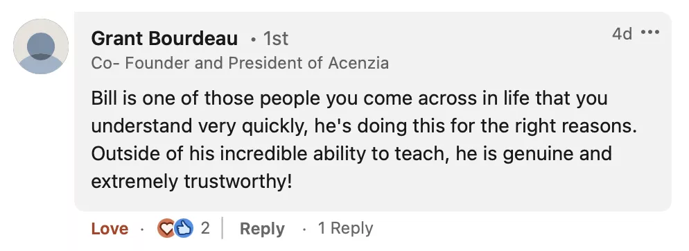 Student testimonial screenshot 98