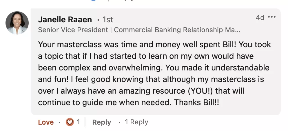 Student testimonial screenshot 97