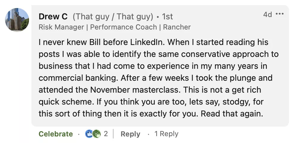 Student testimonial screenshot 96