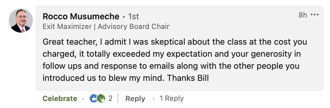 Student testimonial screenshot 88