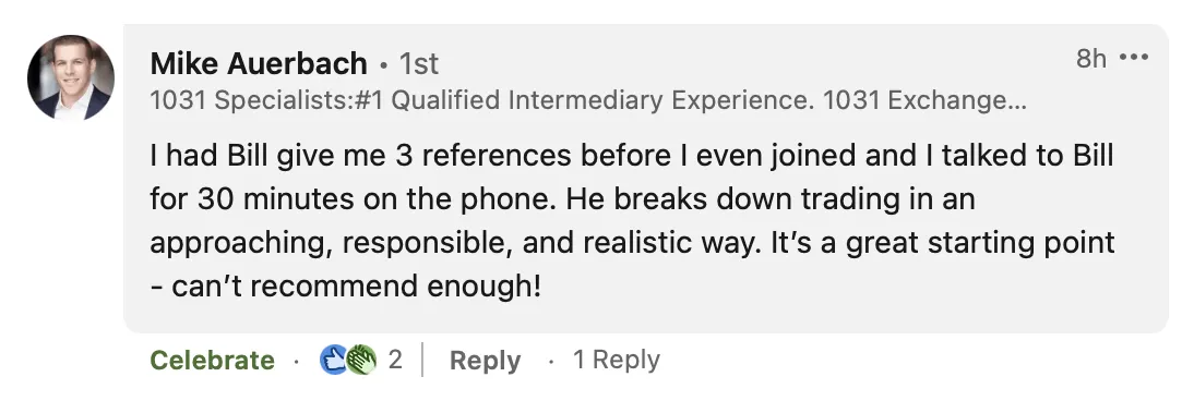 Student testimonial screenshot 87