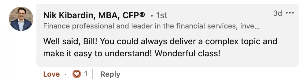 Student testimonial screenshot 84