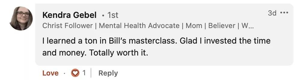 Student testimonial screenshot 79