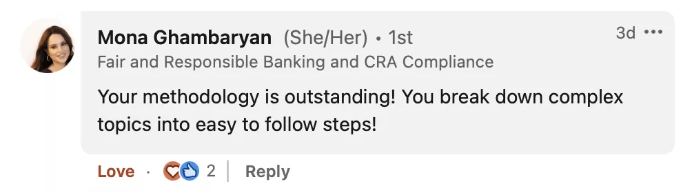 Student testimonial screenshot 74