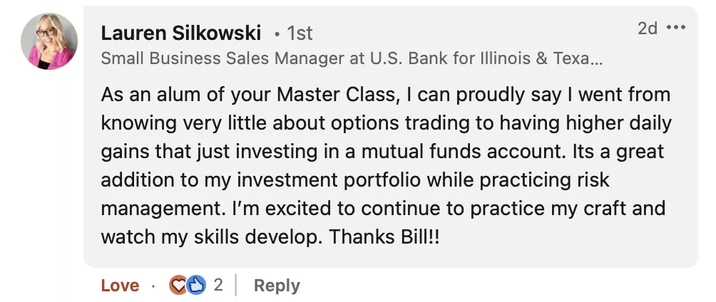 Student testimonial screenshot 70