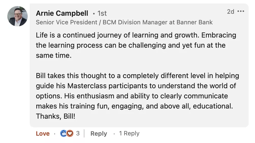 Student testimonial screenshot 65