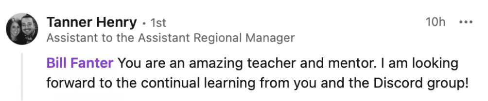 Student testimonial screenshot 60