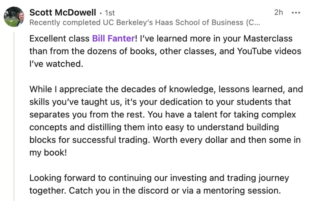 Student testimonial screenshot 58