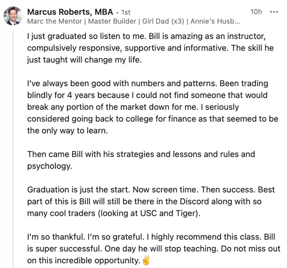 Student testimonial screenshot 56
