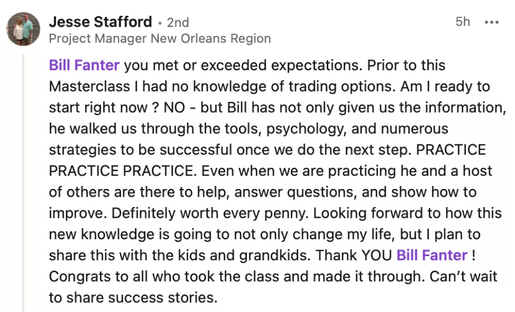 Student testimonial screenshot 48