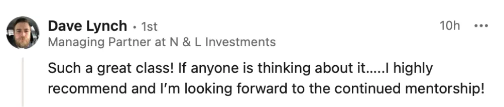 Student testimonial screenshot 47