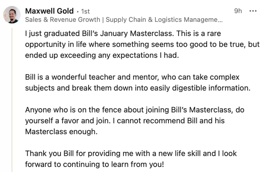 Student testimonial screenshot 44