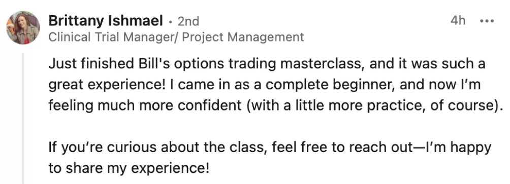 Student testimonial screenshot 43
