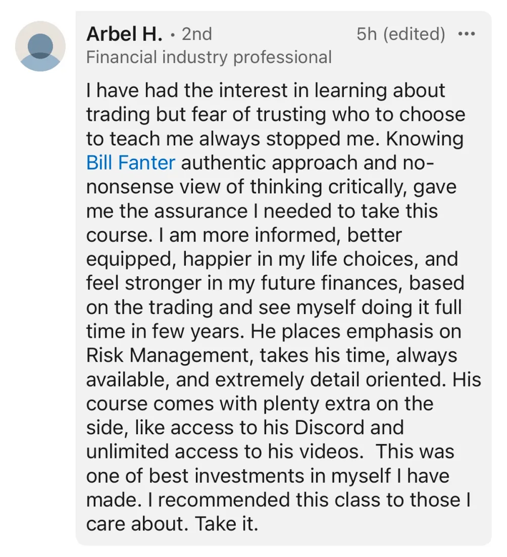 Student testimonial screenshot 40