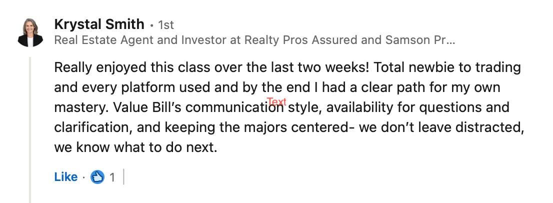 Student testimonial screenshot 33