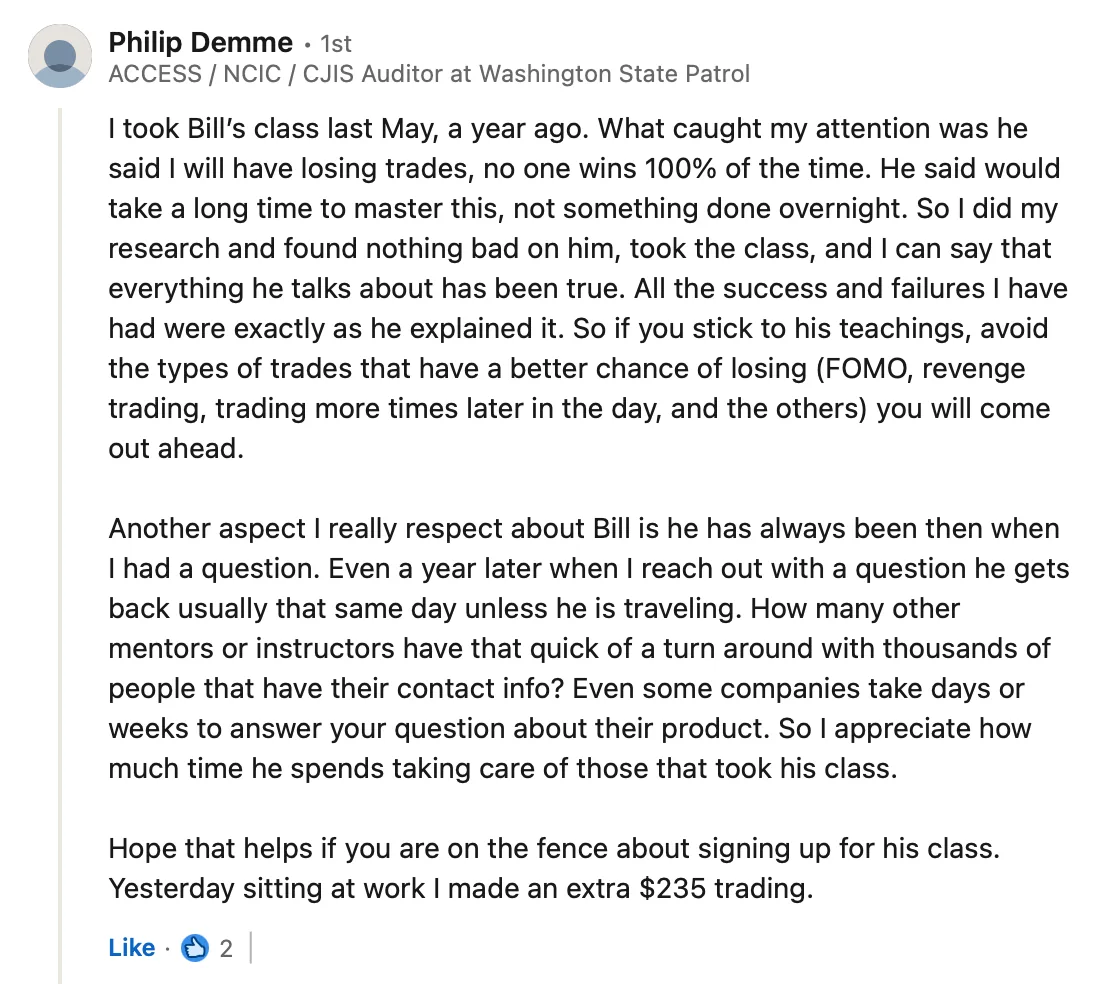 Student testimonial screenshot 28