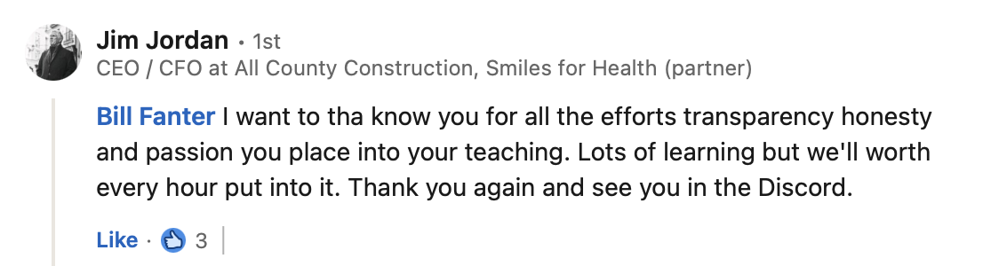 Student testimonial screenshot 23