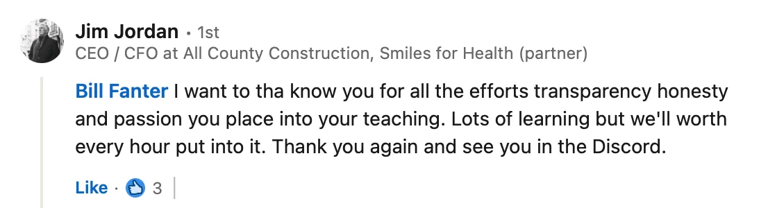 Student testimonial screenshot 23