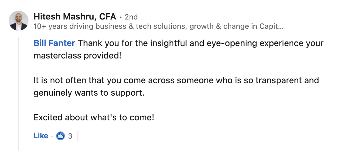 Student testimonial screenshot 21