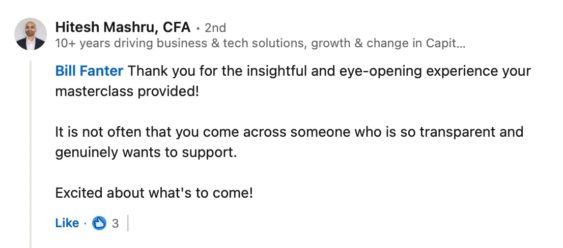 Student testimonial screenshot 21