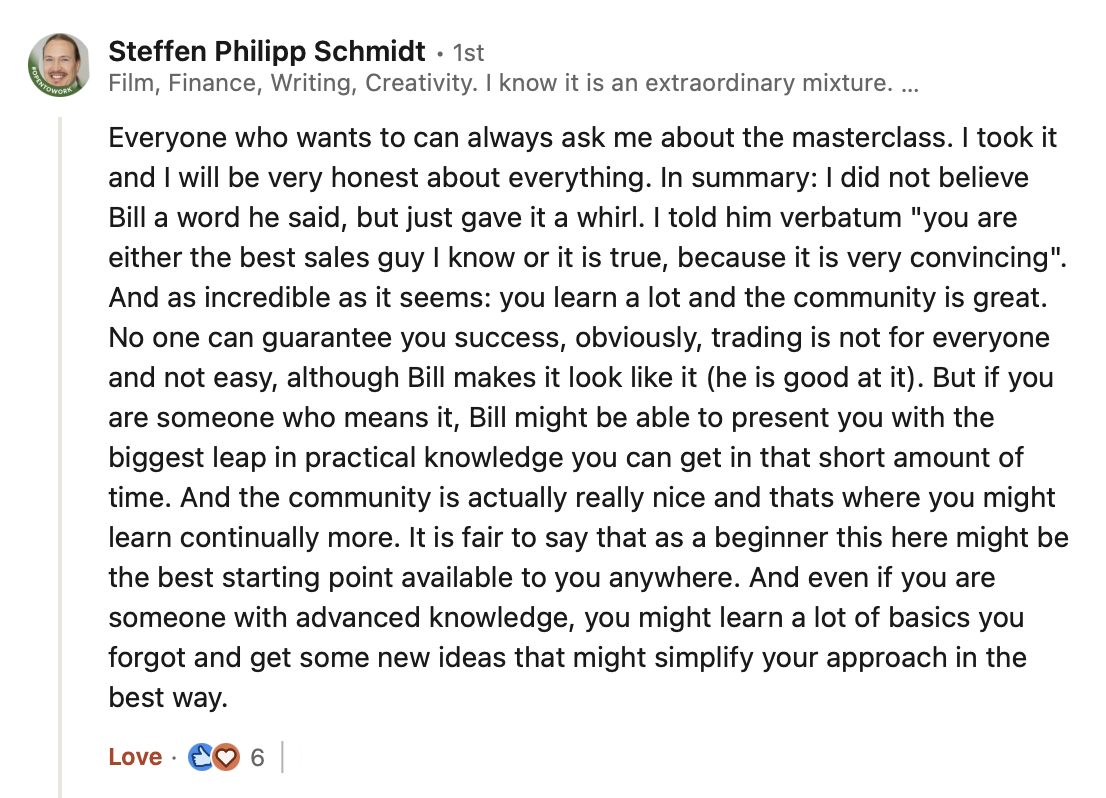 Student testimonial screenshot 20
