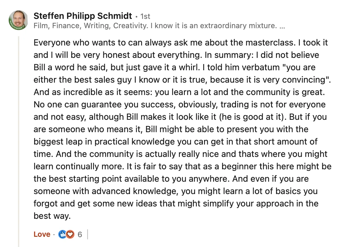 Student testimonial screenshot 20