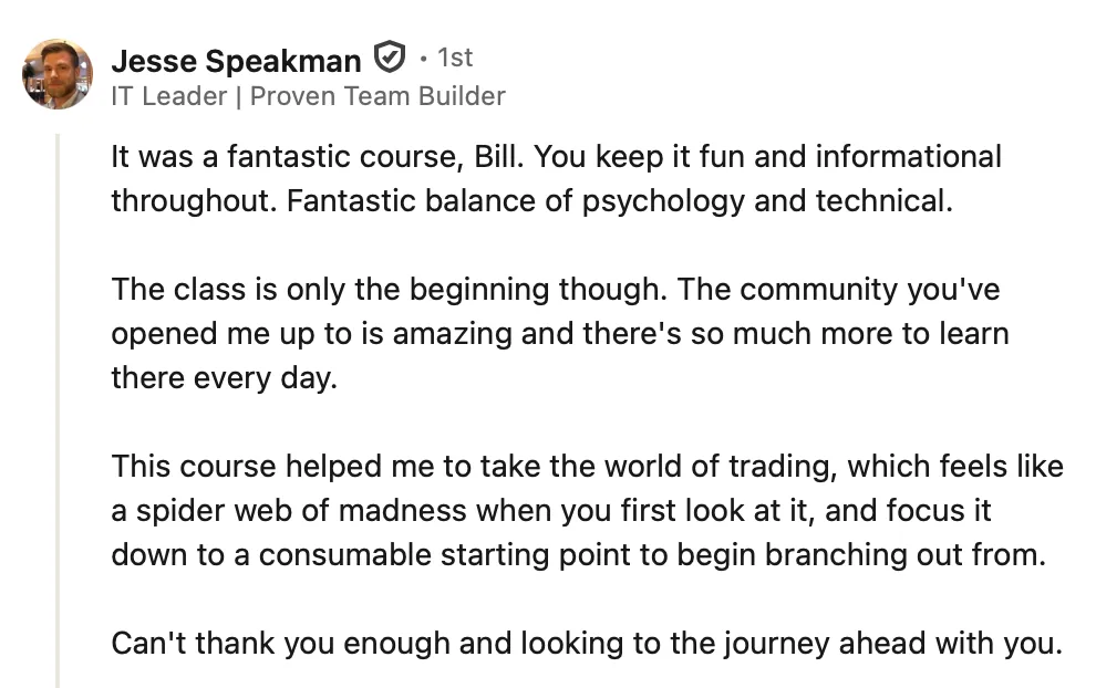 Student testimonial screenshot 19