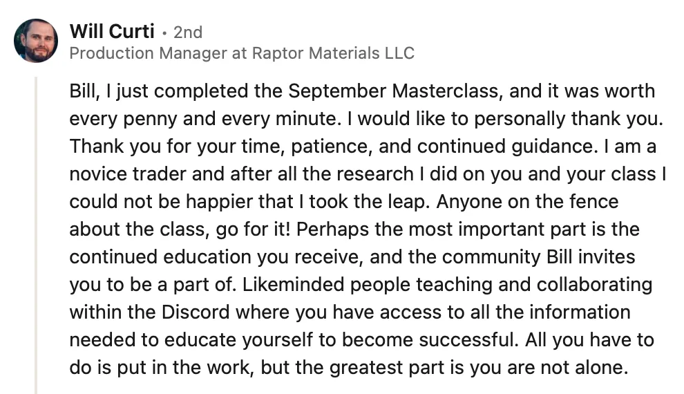 Student testimonial screenshot 17