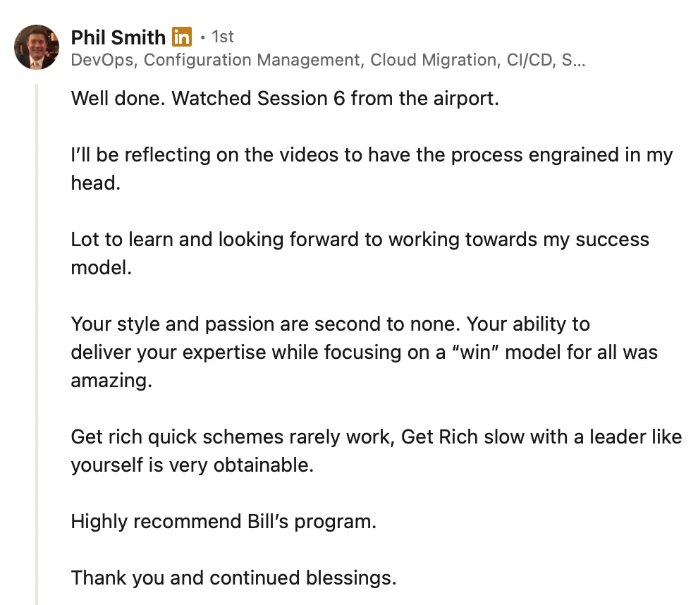 Student testimonial screenshot 14