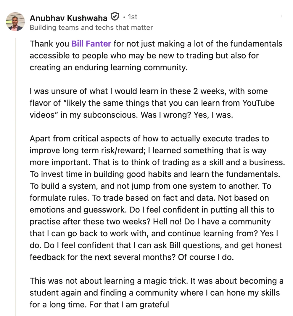 Student testimonial screenshot 13