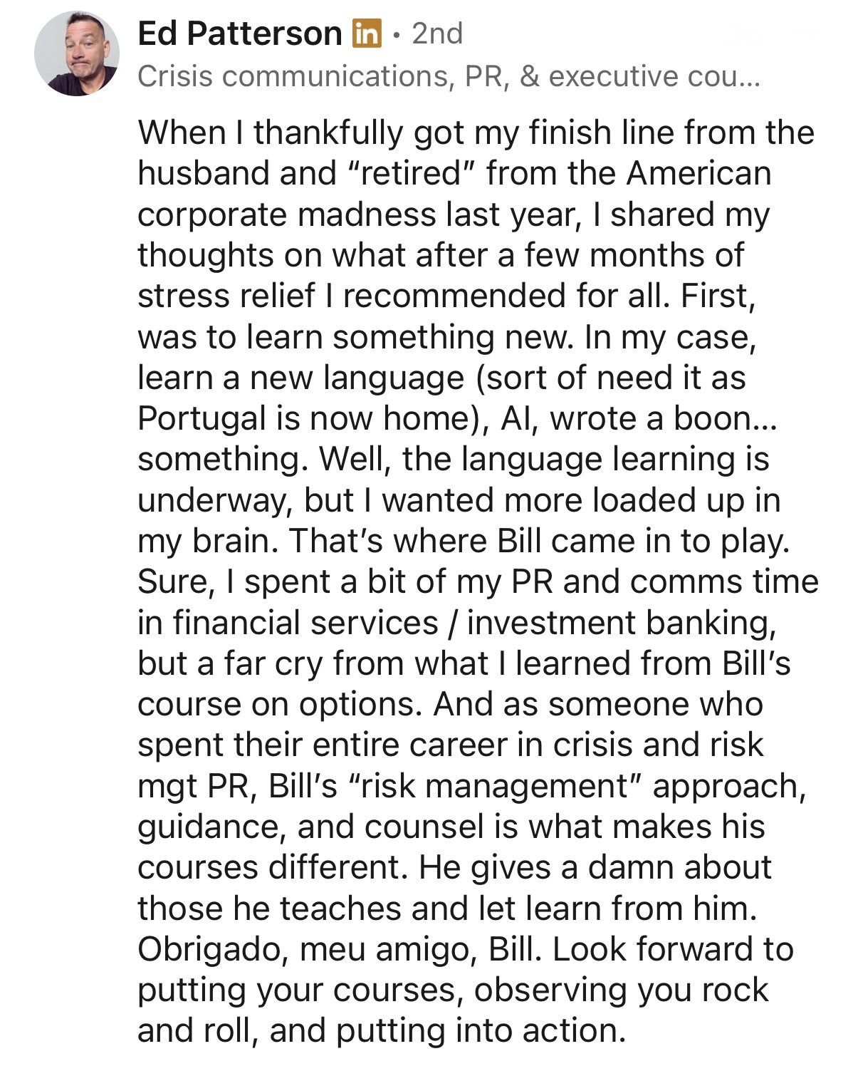 Student testimonial screenshot 7