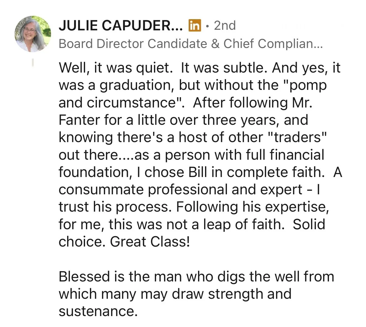 Student testimonial screenshot 2